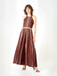 Wine  Multi Binding Pleated Jumpsuit - The Silk Road 