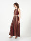 Wine  Multi Binding Pleated Jumpsuit - The Silk Road 