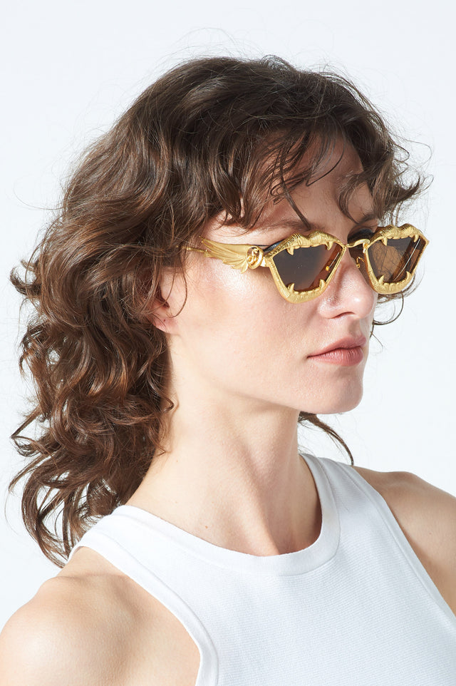 Gold and Silver Jaw Drop Sunglasses - The Silk Road 