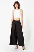 Black Sari pleated tailored trousers by The Silk Road - Luxury, Sustainable & Ethical Clothing