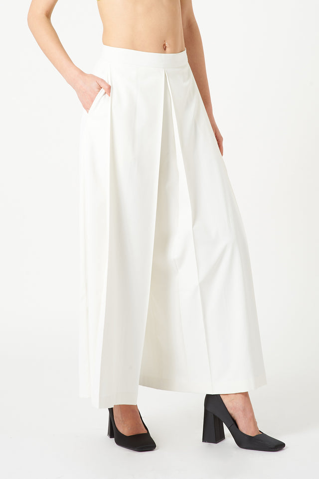 Straight Wide Leg Pleated Pants - The Silk Road 
