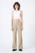 Parchment Flared Tailored Trousers - The Silk Road 