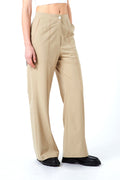 Parchment Flared Tailored Trousers - The Silk Road 