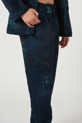 Peacock Green Marble Dye Trousers - The Silk Road 