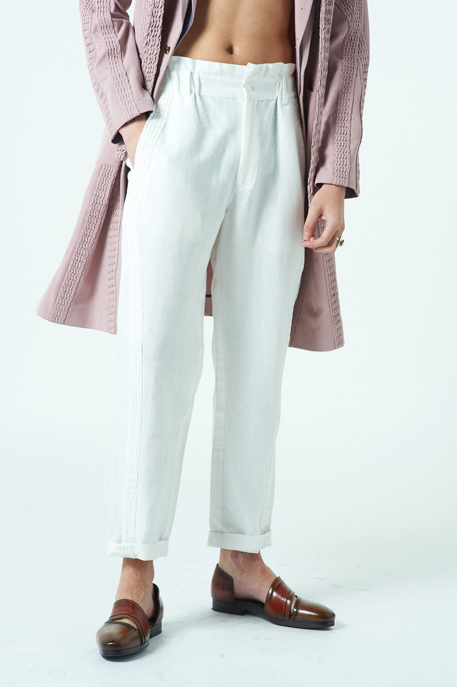 White Pintuck Trousers – The Silk Road